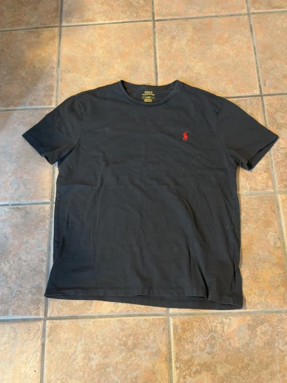 Polo by Ralph Lauren Black Short Sleeve Crew Tee with Red Pony